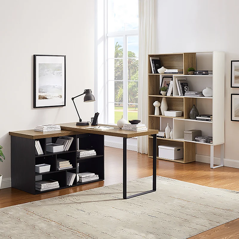 Aspire Desk Adjustable Return 150cm Dark Oak Black by Criterion
