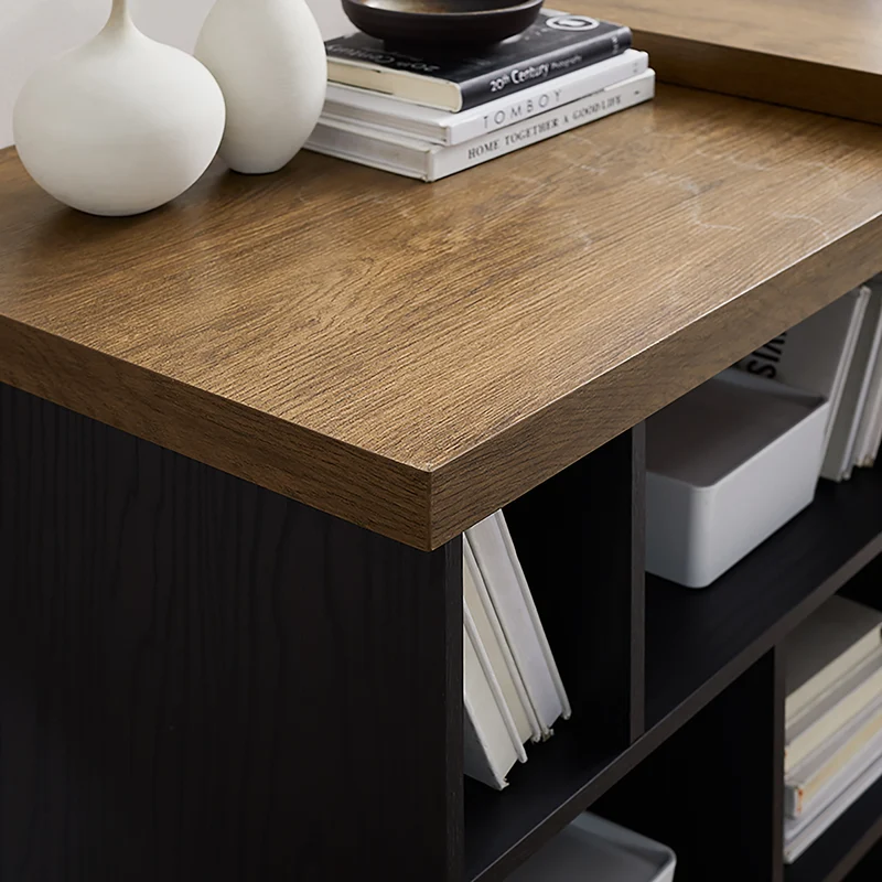 Aspire Desk Adjustable Return 150cm Dark Oak Black by Criterion