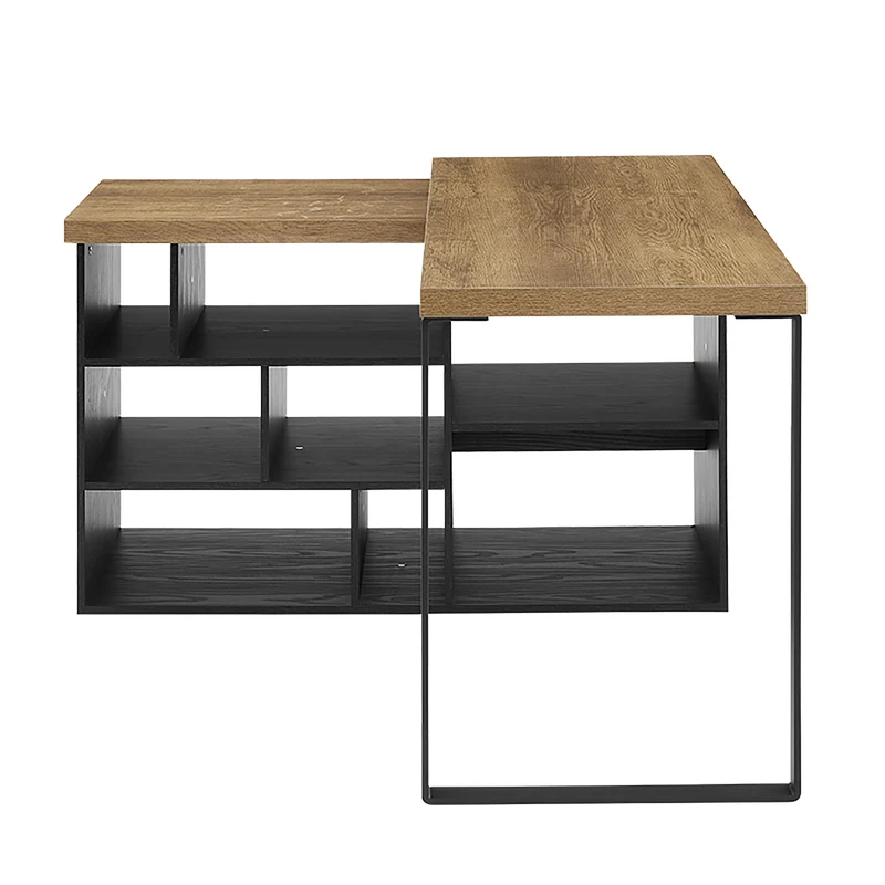 Aspire Desk Adjustable Return 150cm Dark Oak Black by Criterion