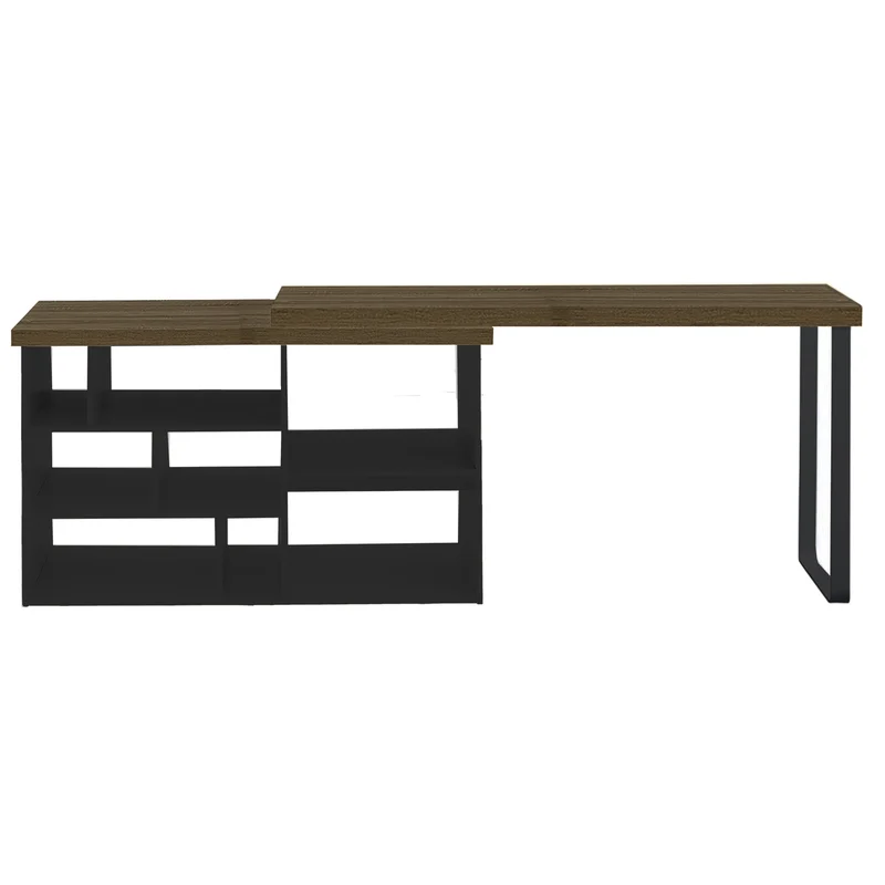Aspire Desk Adjustable Return 150cm Dark Oak Black by Criterion