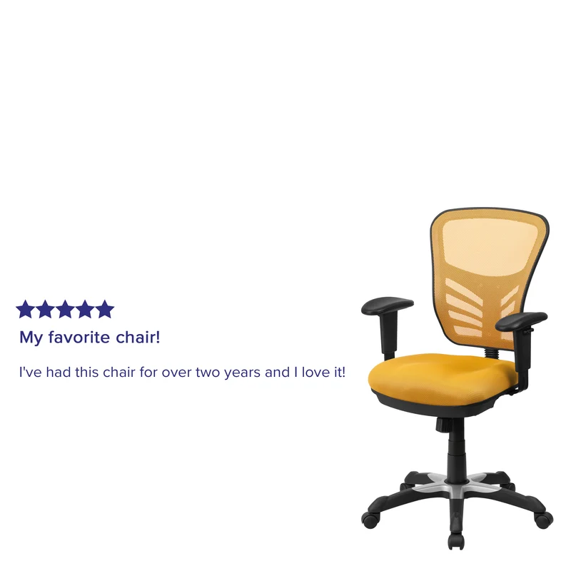 Mid-Back Mesh Triple Paddle Swivel Ergonomic Office Chair with Adjustable Arms