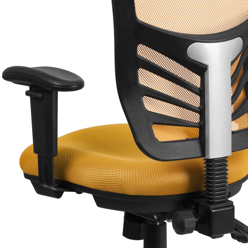 Mid-Back Mesh Triple Paddle Swivel Ergonomic Office Chair with Adjustable Arms