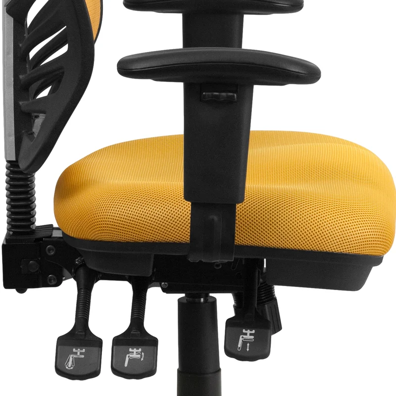 Mid-Back Mesh Triple Paddle Swivel Ergonomic Office Chair with Adjustable Arms