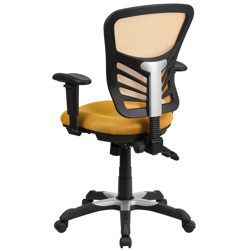 Mid-Back Mesh Triple Paddle Swivel Ergonomic Office Chair with Adjustable Arms