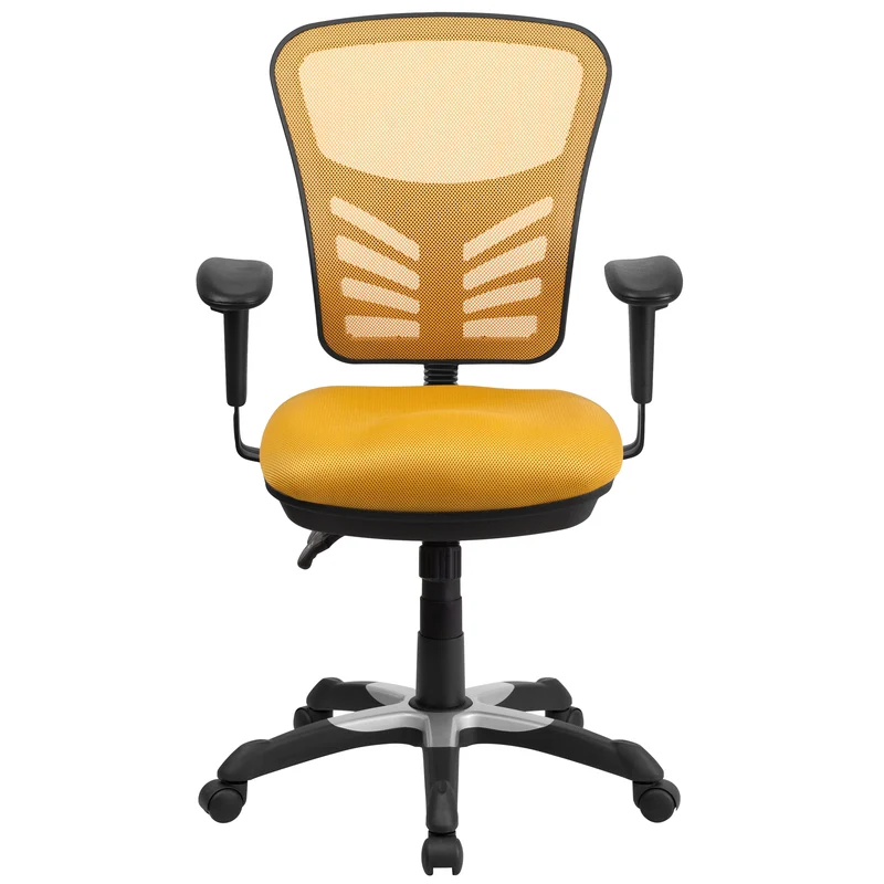Mid-Back Mesh Triple Paddle Swivel Ergonomic Office Chair with Adjustable Arms
