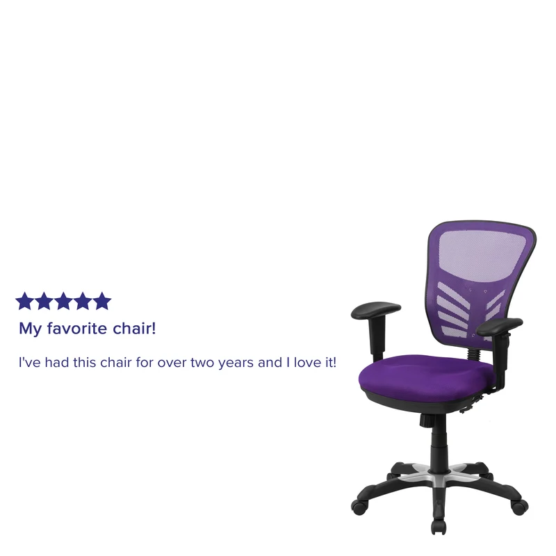 Mid-Back Mesh Triple Paddle Swivel Ergonomic Office Chair with Adjustable Arms