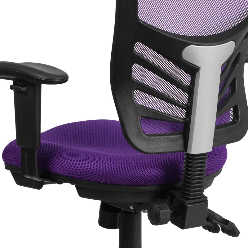 Mid-Back Mesh Triple Paddle Swivel Ergonomic Office Chair with Adjustable Arms