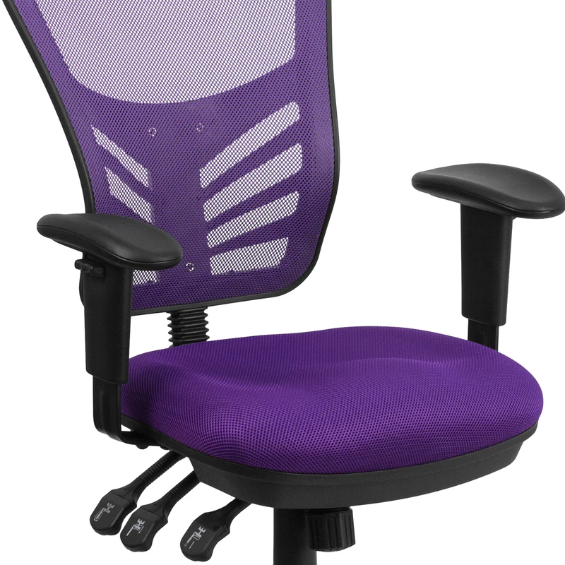 Mid-Back Mesh Triple Paddle Swivel Ergonomic Office Chair with Adjustable Arms
