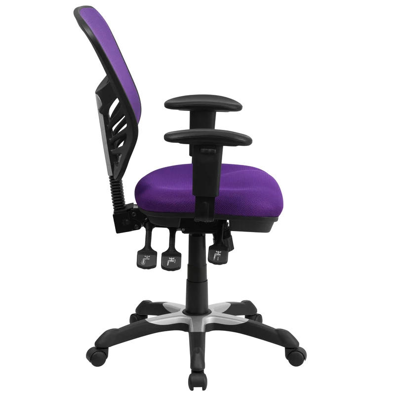 Mid-Back Mesh Triple Paddle Swivel Ergonomic Office Chair with Adjustable Arms