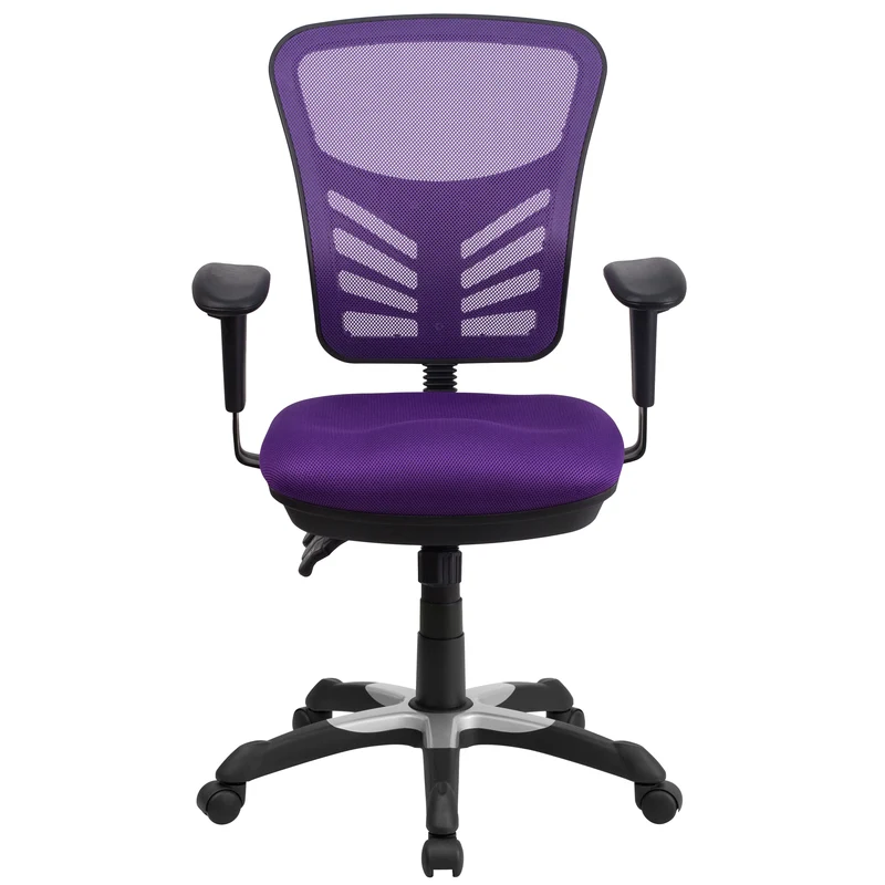 Mid-Back Mesh Triple Paddle Swivel Ergonomic Office Chair with Adjustable Arms