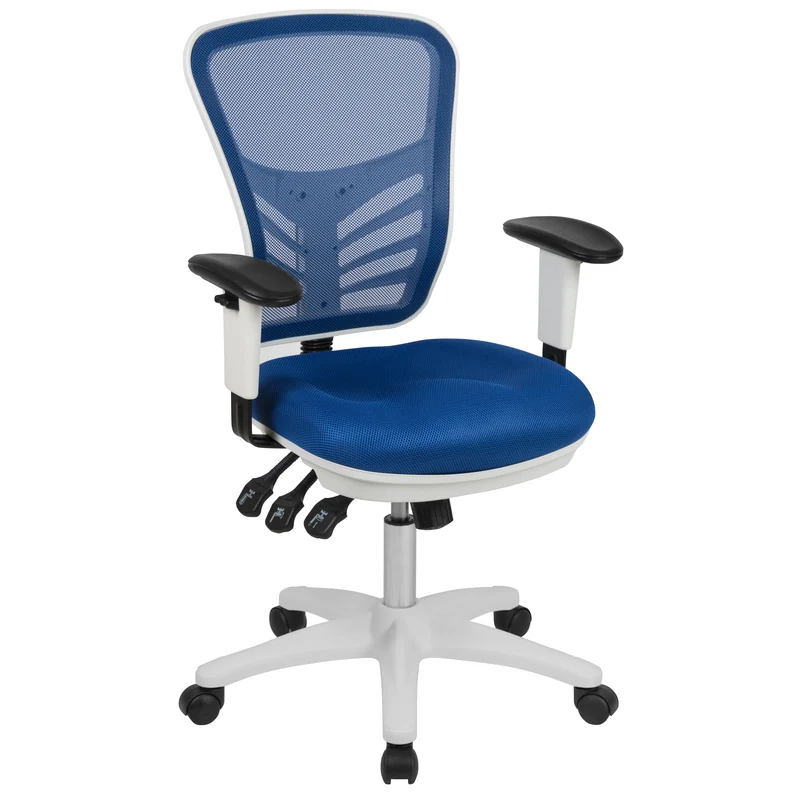 Mid-Back Mesh Triple Paddle Swivel Ergonomic Office Chair with Adjustable Arms