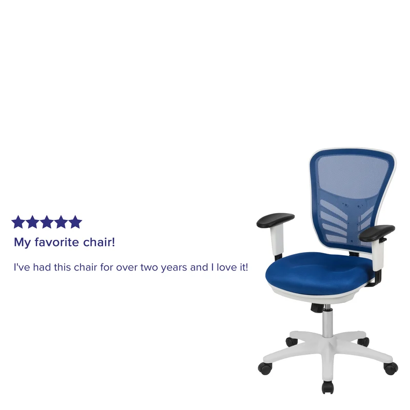 Mid-Back Mesh Triple Paddle Swivel Ergonomic Office Chair with Adjustable Arms