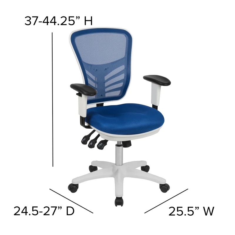 Mid-Back Mesh Triple Paddle Swivel Ergonomic Office Chair with Adjustable Arms