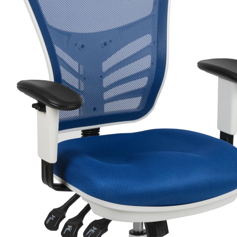 Mid-Back Mesh Triple Paddle Swivel Ergonomic Office Chair with Adjustable Arms