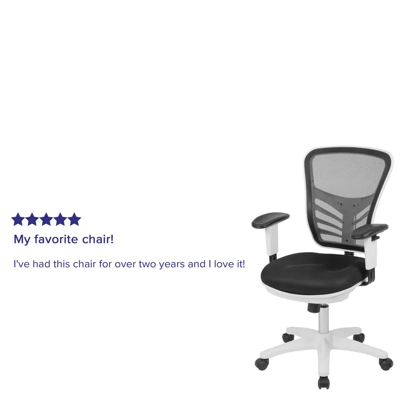 Mid-Back Mesh Triple Paddle Swivel Ergonomic Office Chair with Adjustable Arms