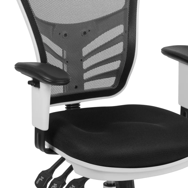 Mid-Back Mesh Triple Paddle Swivel Ergonomic Office Chair with Adjustable Arms