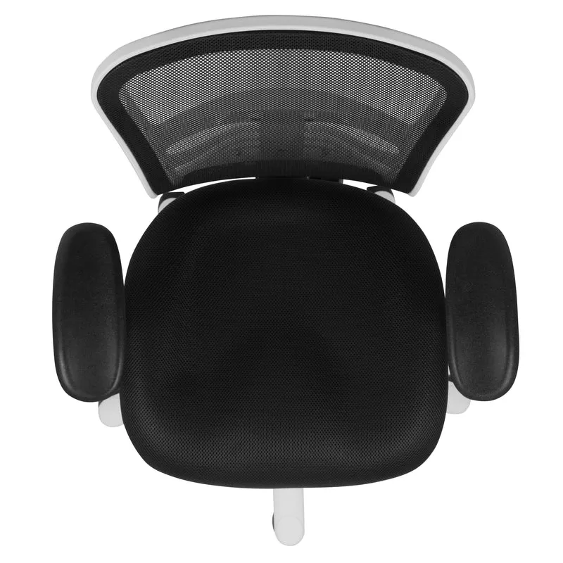 Mid-Back Mesh Triple Paddle Swivel Ergonomic Office Chair with Adjustable Arms