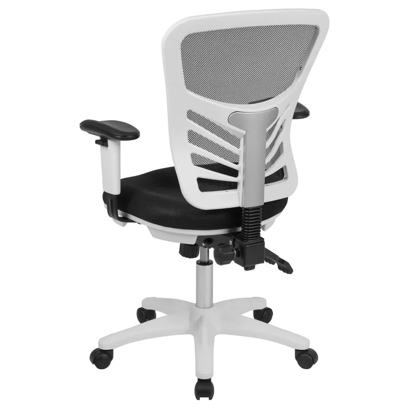 Mid-Back Mesh Triple Paddle Swivel Ergonomic Office Chair with Adjustable Arms