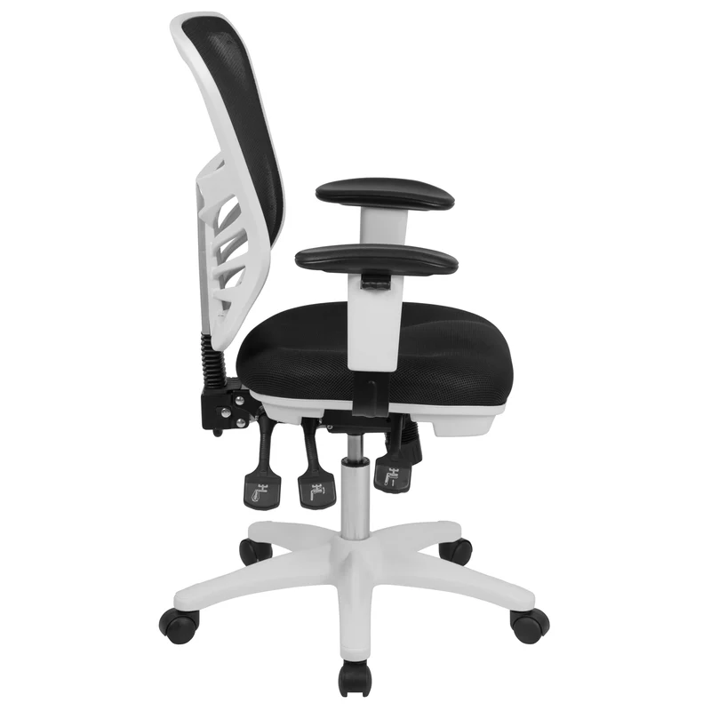 Mid-Back Mesh Triple Paddle Swivel Ergonomic Office Chair with Adjustable Arms