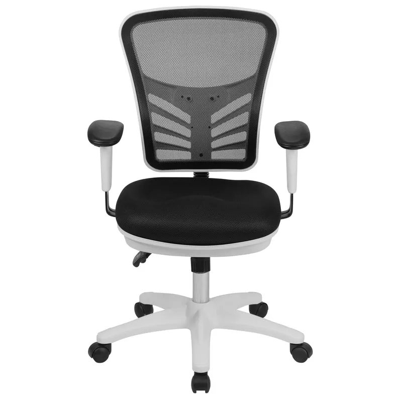Mid-Back Mesh Triple Paddle Swivel Ergonomic Office Chair with Adjustable Arms