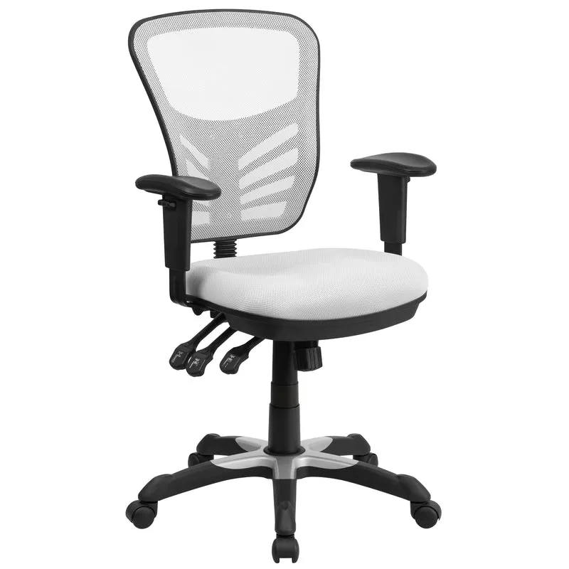 Mid-Back Mesh Triple Paddle Swivel Ergonomic Office Chair with Adjustable Arms