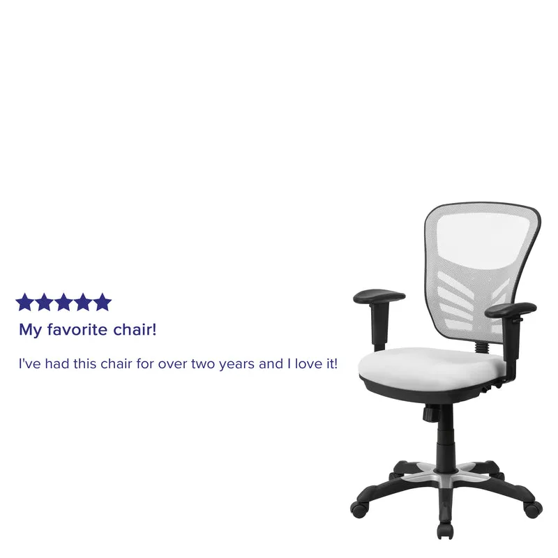 Mid-Back Mesh Triple Paddle Swivel Ergonomic Office Chair with Adjustable Arms