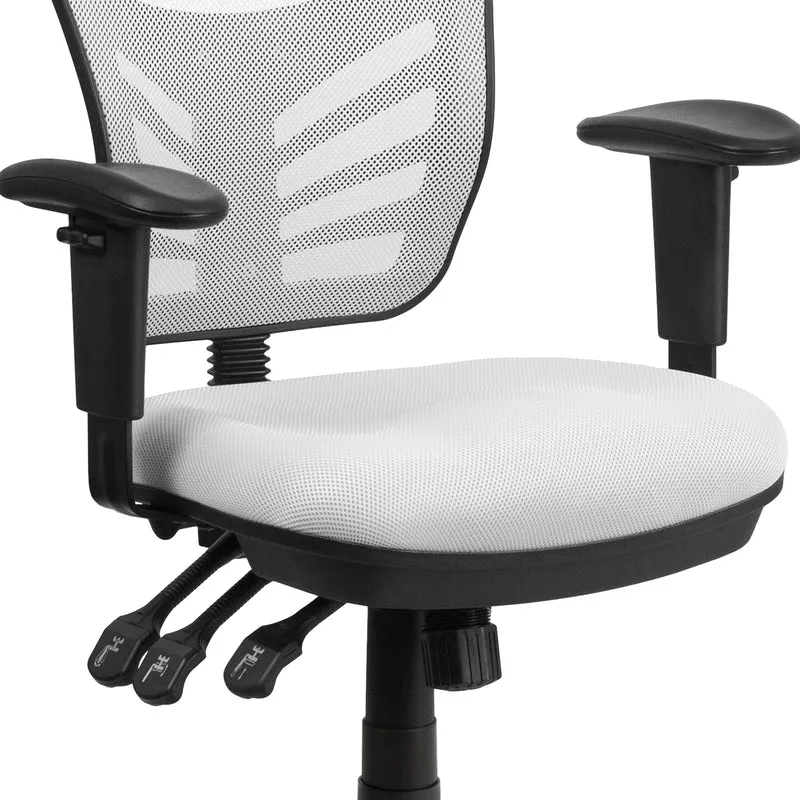 Mid-Back Mesh Triple Paddle Swivel Ergonomic Office Chair with Adjustable Arms