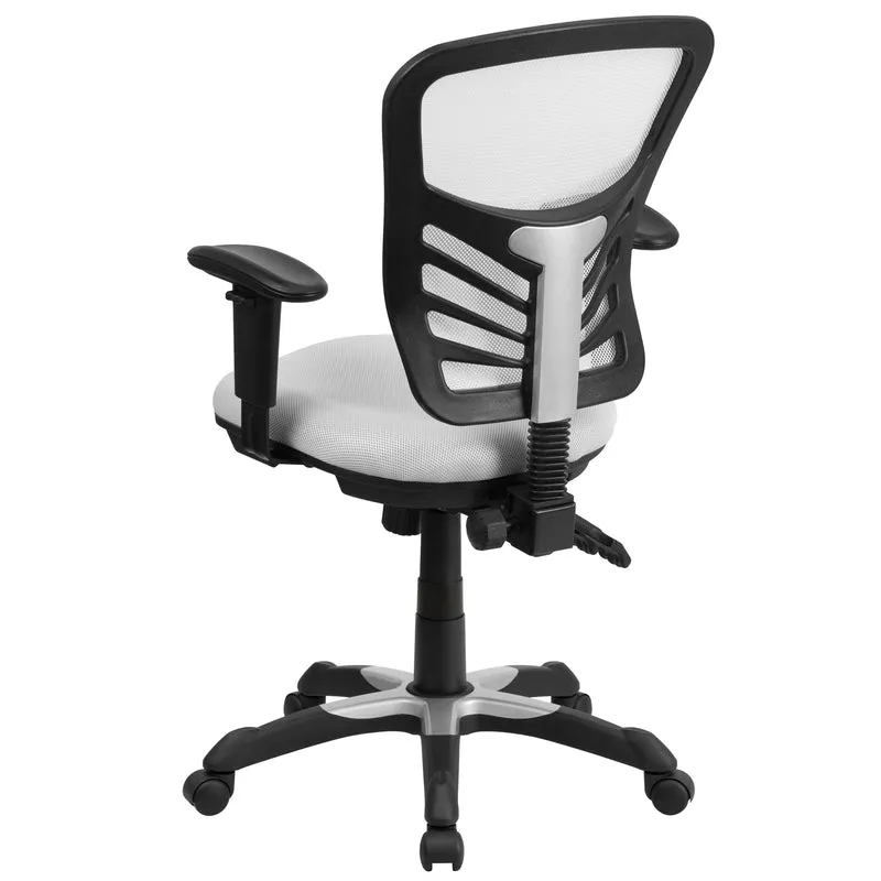 Mid-Back Mesh Triple Paddle Swivel Ergonomic Office Chair with Adjustable Arms