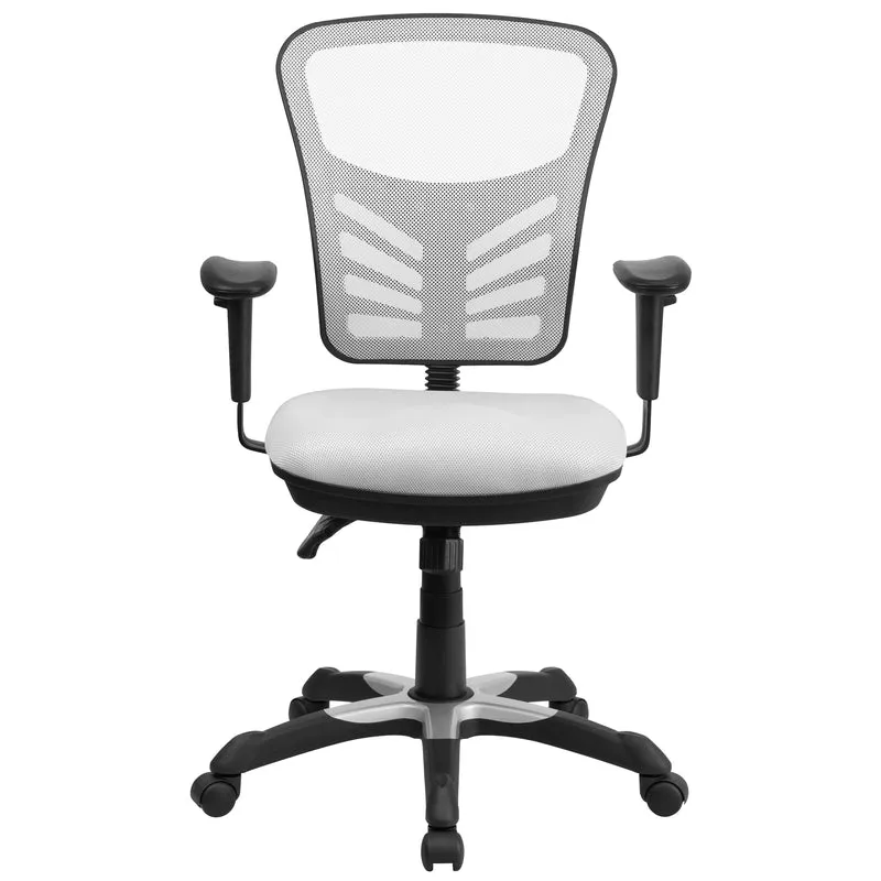 Mid-Back Mesh Triple Paddle Swivel Ergonomic Office Chair with Adjustable Arms