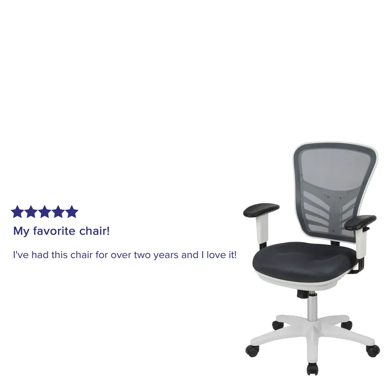 Mid-Back Mesh Triple Paddle Swivel Ergonomic Office Chair with Adjustable Arms