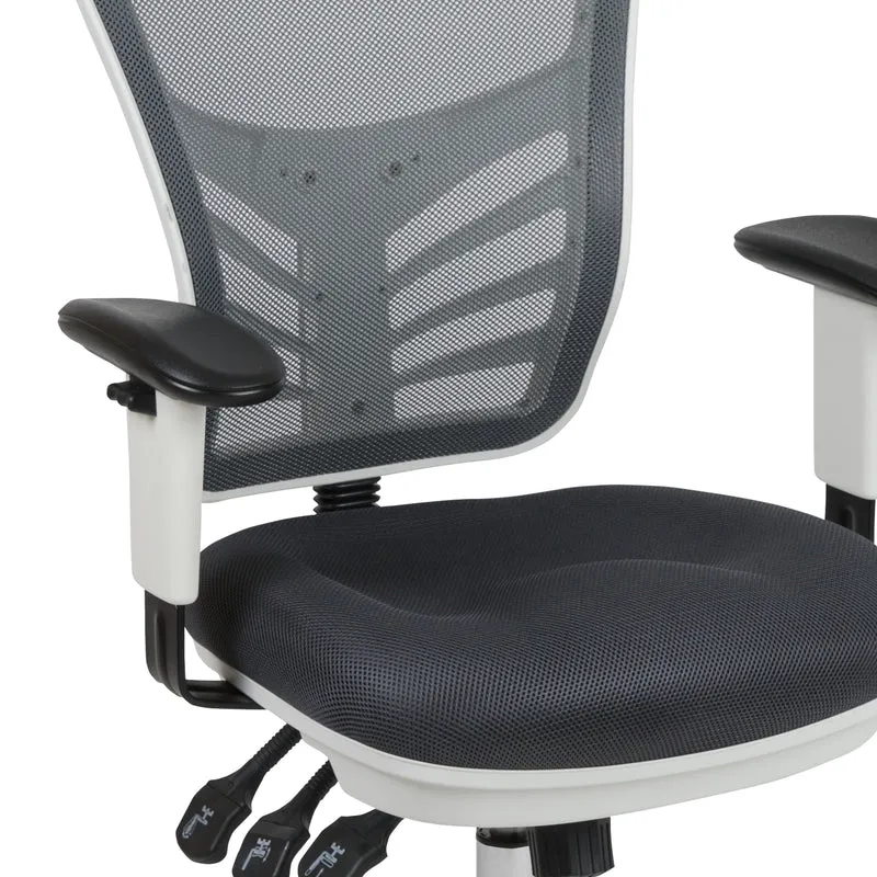 Mid-Back Mesh Triple Paddle Swivel Ergonomic Office Chair with Adjustable Arms