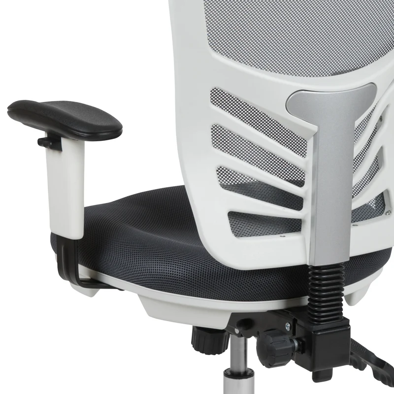 Mid-Back Mesh Triple Paddle Swivel Ergonomic Office Chair with Adjustable Arms