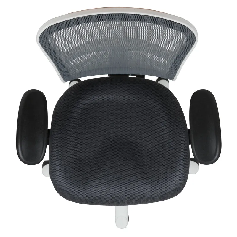 Mid-Back Mesh Triple Paddle Swivel Ergonomic Office Chair with Adjustable Arms