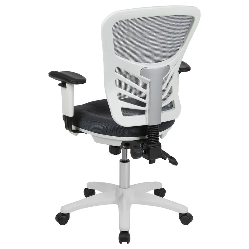 Mid-Back Mesh Triple Paddle Swivel Ergonomic Office Chair with Adjustable Arms