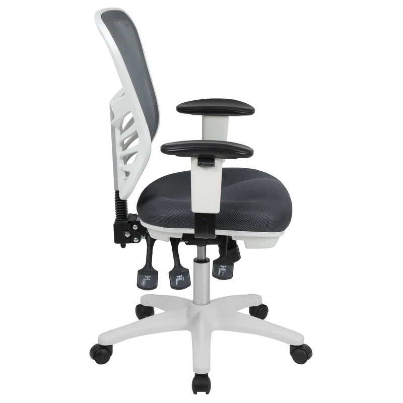 Mid-Back Mesh Triple Paddle Swivel Ergonomic Office Chair with Adjustable Arms