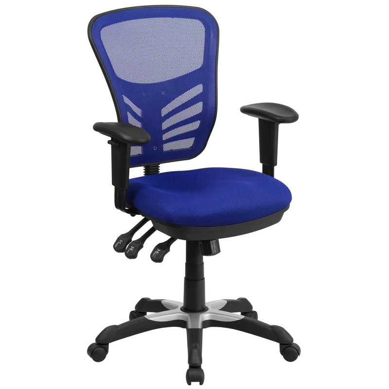 Mid-Back Mesh Triple Paddle Swivel Ergonomic Office Chair with Adjustable Arms
