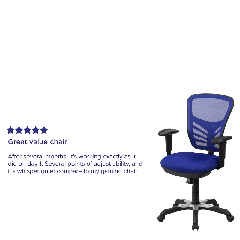 Mid-Back Mesh Triple Paddle Swivel Ergonomic Office Chair with Adjustable Arms
