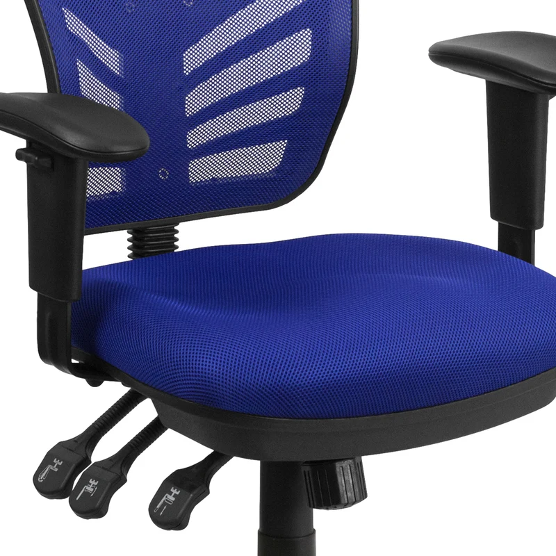Mid-Back Mesh Triple Paddle Swivel Ergonomic Office Chair with Adjustable Arms