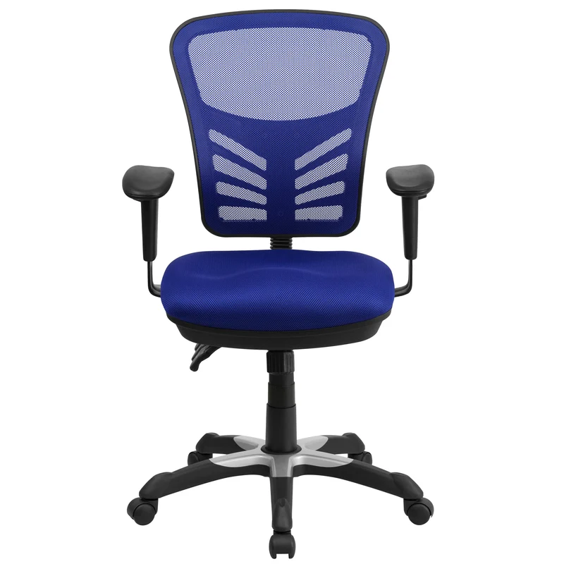 Mid-Back Mesh Triple Paddle Swivel Ergonomic Office Chair with Adjustable Arms