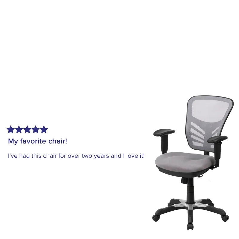 Mid-Back Mesh Triple Paddle Swivel Ergonomic Office Chair with Adjustable Arms