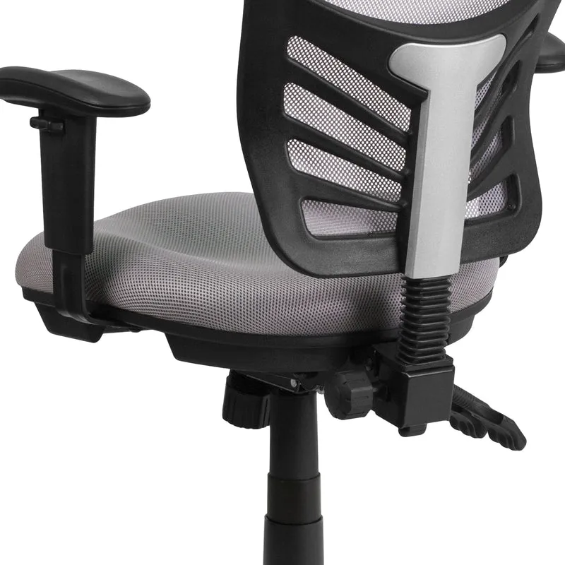 Mid-Back Mesh Triple Paddle Swivel Ergonomic Office Chair with Adjustable Arms