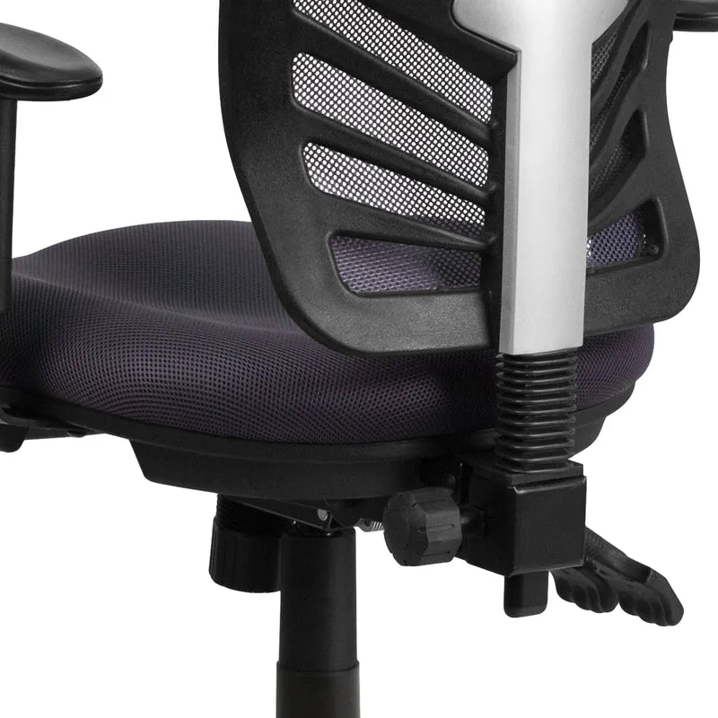 Mid-Back Mesh Triple Paddle Swivel Ergonomic Office Chair with Adjustable Arms