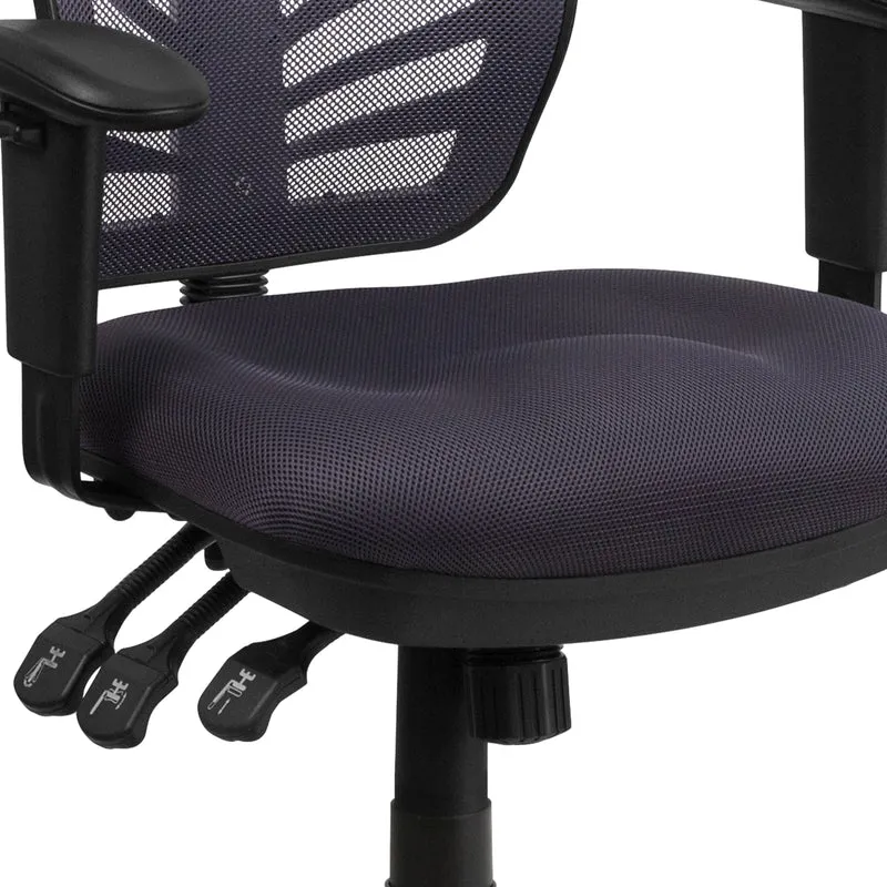 Mid-Back Mesh Triple Paddle Swivel Ergonomic Office Chair with Adjustable Arms