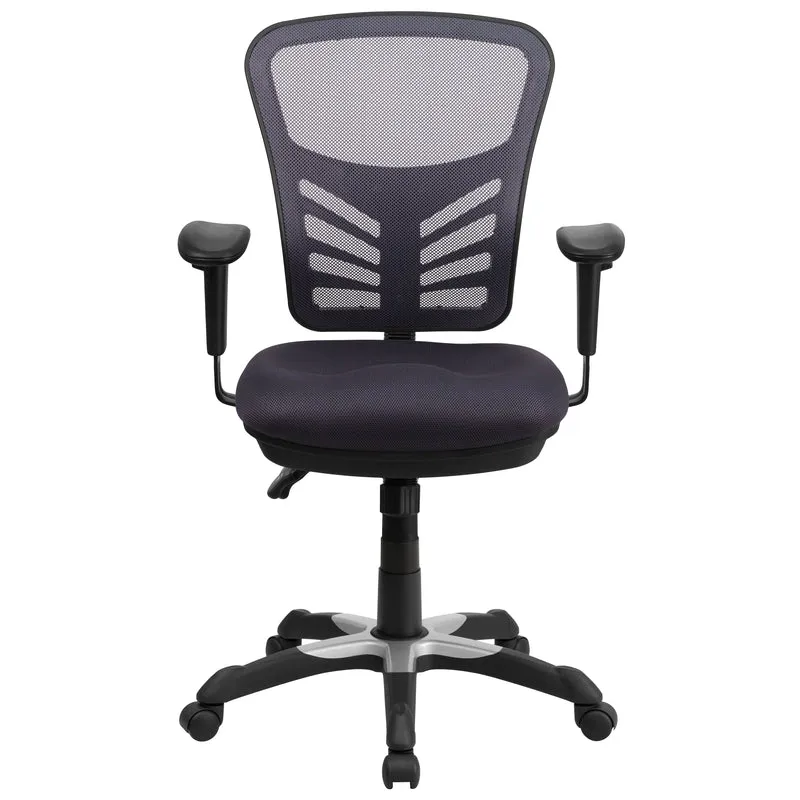 Mid-Back Mesh Triple Paddle Swivel Ergonomic Office Chair with Adjustable Arms