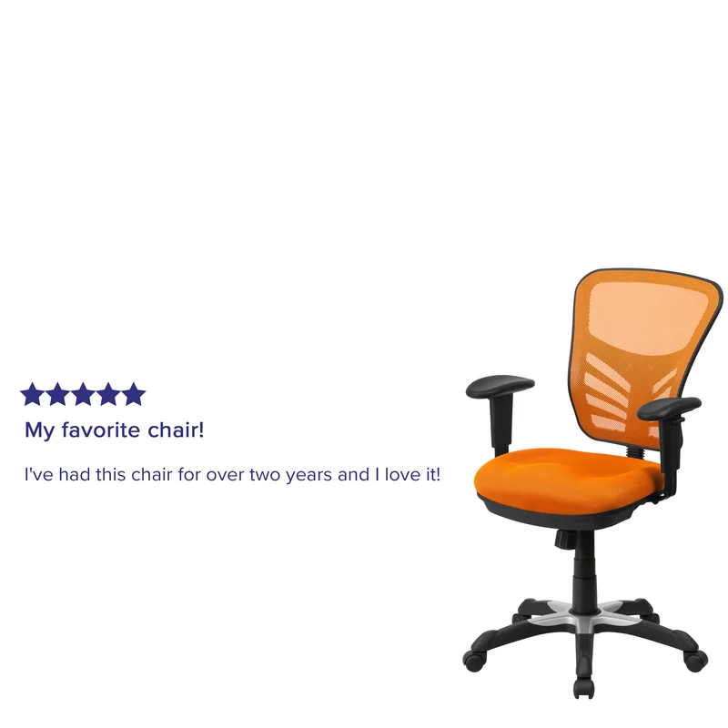 Mid-Back Mesh Triple Paddle Swivel Ergonomic Office Chair with Adjustable Arms