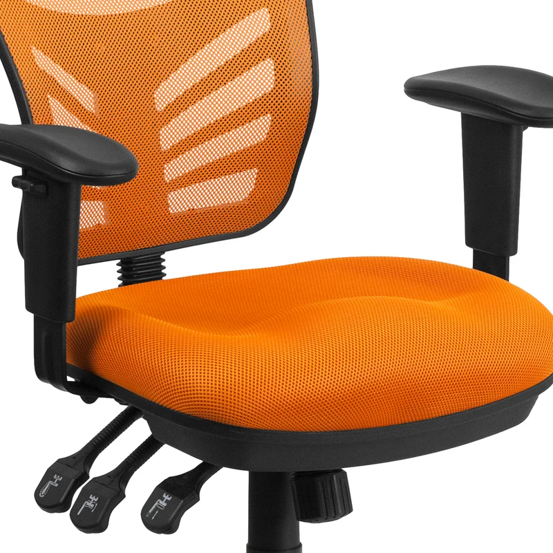 Mid-Back Mesh Triple Paddle Swivel Ergonomic Office Chair with Adjustable Arms