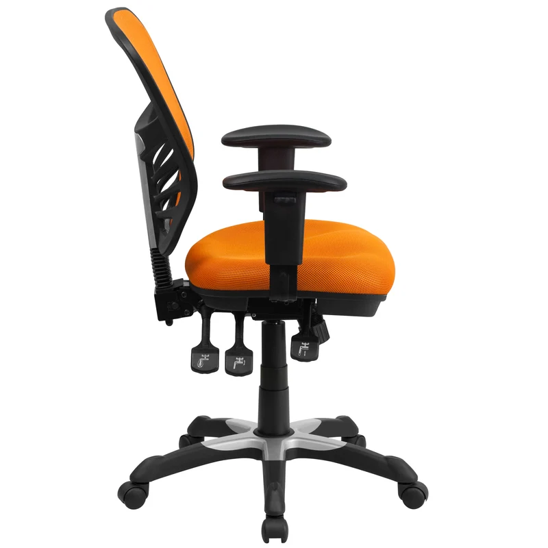 Mid-Back Mesh Triple Paddle Swivel Ergonomic Office Chair with Adjustable Arms