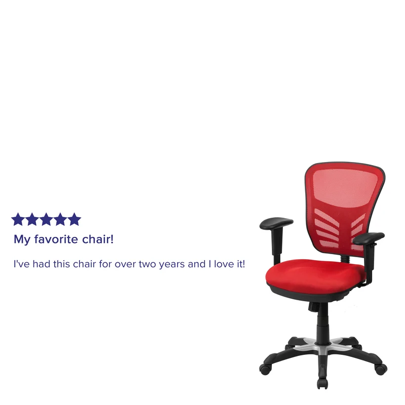 Mid-Back Mesh Triple Paddle Swivel Ergonomic Office Chair with Adjustable Arms