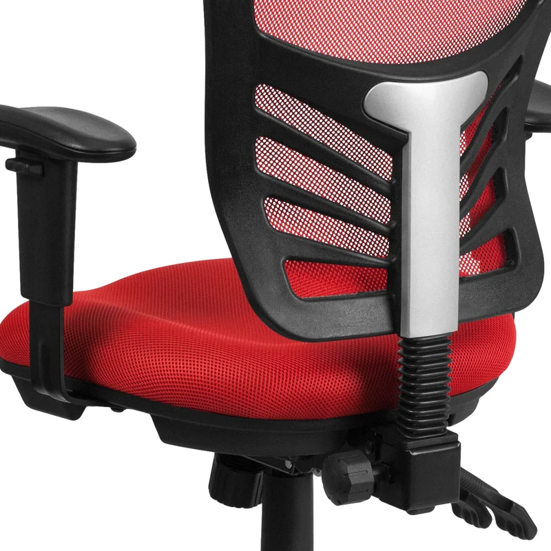 Mid-Back Mesh Triple Paddle Swivel Ergonomic Office Chair with Adjustable Arms
