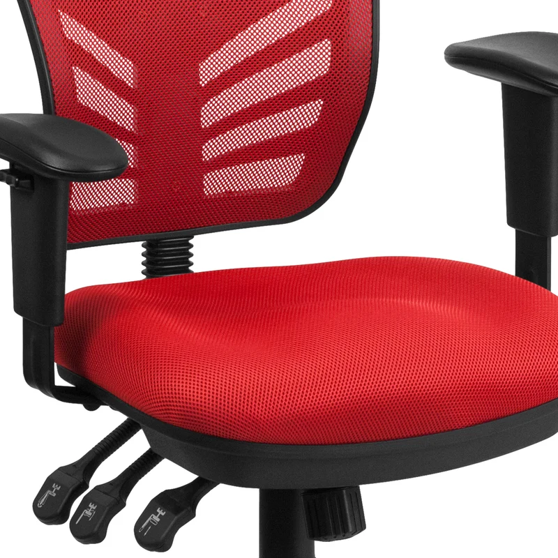 Mid-Back Mesh Triple Paddle Swivel Ergonomic Office Chair with Adjustable Arms